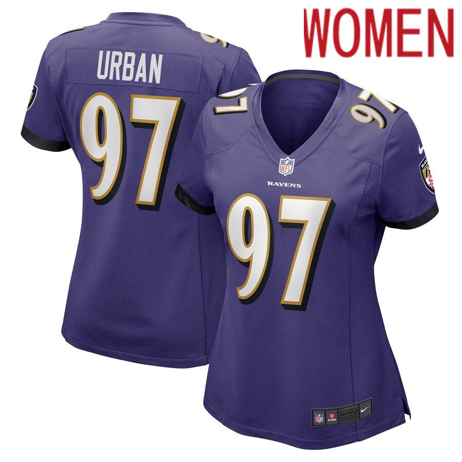 Women Baltimore Ravens #97 Brent Urban Nike Purple Game Player NFL Jersey